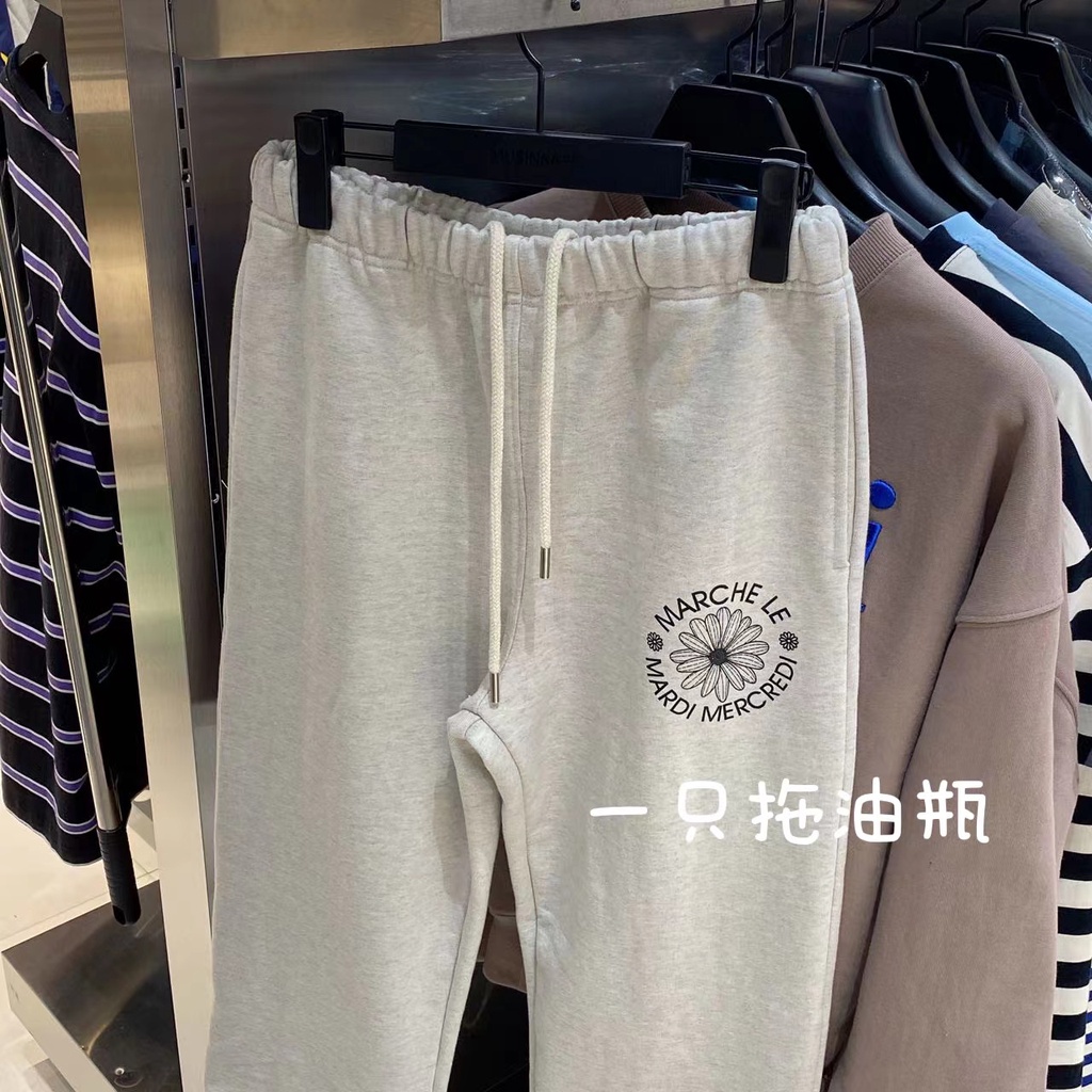 Mardi mocredi กางเกงลําลองคลาสสิก Daisy พิมพ์กีฬาขนแกะซับผู้ชายผู้หญิง Sweatpants