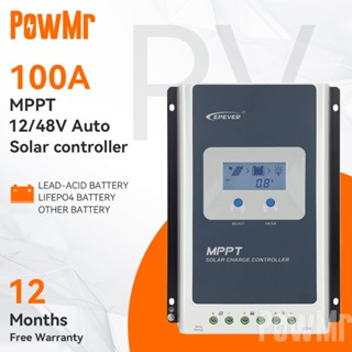 Powmr EPEVER แผงควบคุมการเก็บประจุพลังงานแสงอาทิตย์ MPPT 100A 12V 24V 36V 48V 10415AN 10420AN