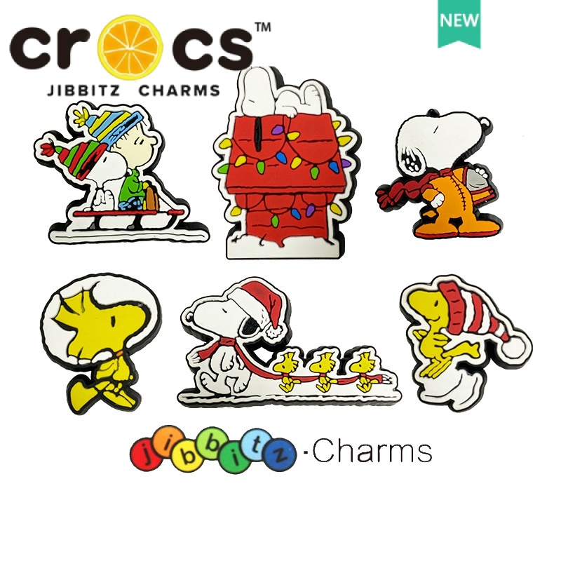 jibbitz crocs charms ตัวติดรองเท้า แท้ สนูปี้คริสต์มาส รองเท้า ลายดอกไม้ คริสต์มาส สนูปปี้ ซีรีส์ Snoopy  jibbitz รูตกแต่ง หัวเข็มขัด แฟชั่น เครื่องประดับ อุปกรณ์เสริม