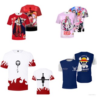 เสื้อยืดแขนสั้นลําลอง พิมพ์ลายกราฟฟิค One Piece RED ทรงหลวม โอเวอร์ไซซ์ โอเวอร์ไซซ์ แฟชั่นสําหรับผู้ชาย และผู้หญิง