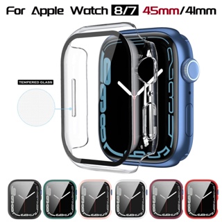 สําหรับ Apple Watch Series 8 7 เคส + กระจกนิรภัยกันรอยหน้าจอ สําหรับ iWatch 45 มม. 41 มม. เคสป้องกัน แบบเต็ม