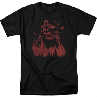 Batman Red Paint DC Comics T-Shirt เสื้อยืดแขนสั้น เสื้อขาว