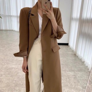 Almond brown long jacket ใส่โค้ด SAYASEP1 ลด 100.-  ขั้นต่ำ 500.-