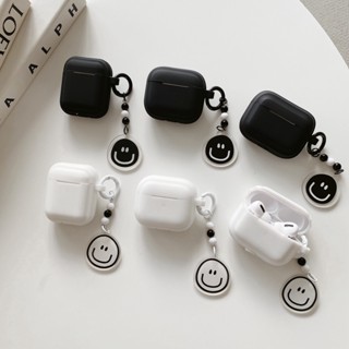 เคสหูฟัง สําหรับ airpods pro gen 2 1 2 3 pro ลายหน้ายิ้ม พร้อมพวงกุญแจ