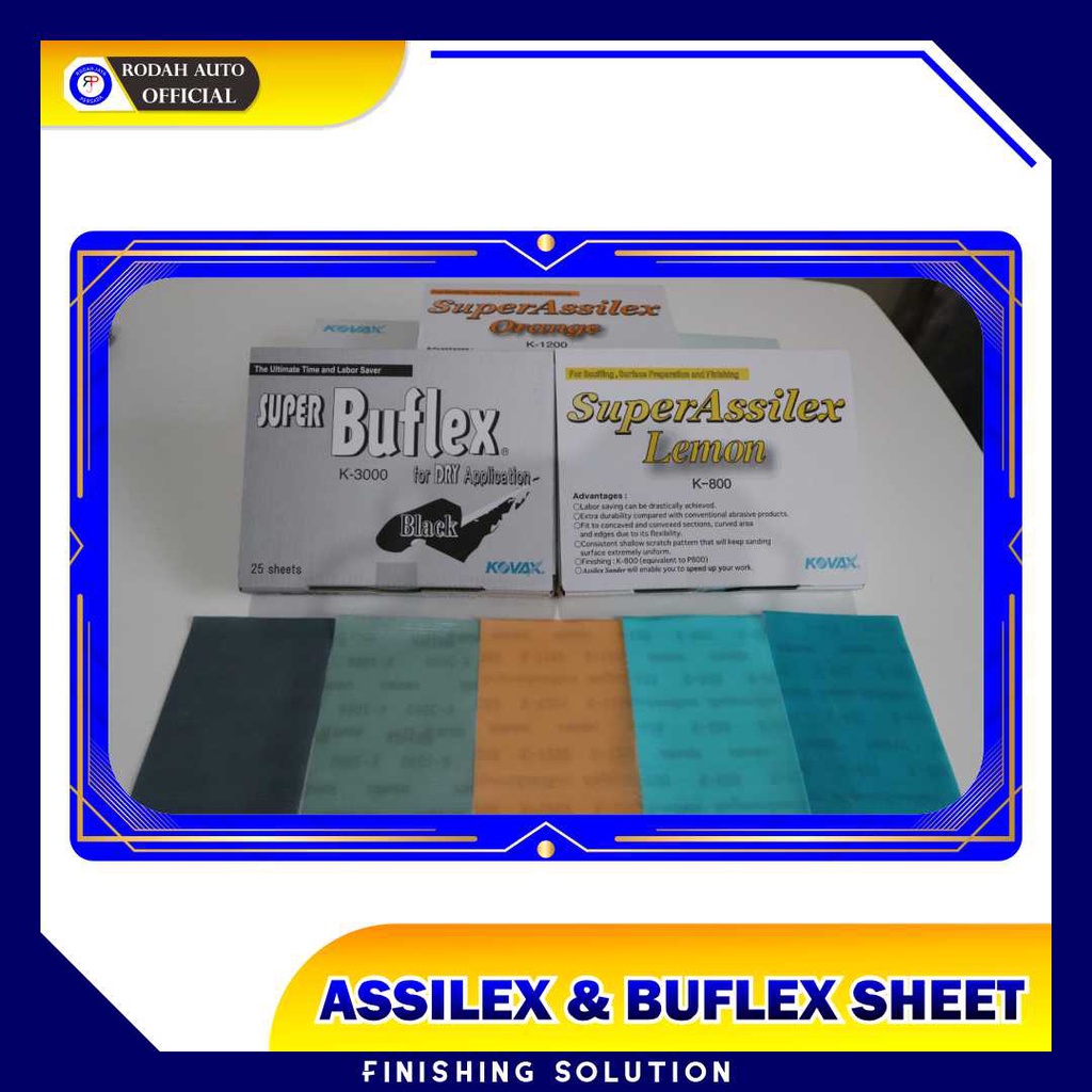 กระดาษทรายกล่อง Kovax Assilex & Buflex (แผ่น 130x170 uk Set)