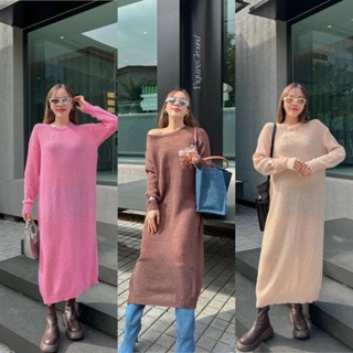 New in for winter🤎☁️❄️ Knit maxi sweater(420฿ฟรีส่ง) เสื้อไหมพรมตัวยาว สไตล์เกาหลีเกาใจสุดๆ ไหมพรมผสมผ้าwool vibe akkara