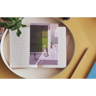 โปสการ์ด ลายแมวประตูเหล็ก Cat Green Steel Door illustration …