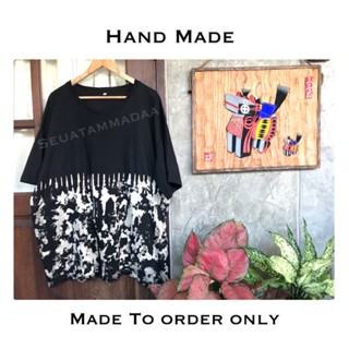 เสื้อมัดย้อม ลายครึ่งตัว สีไม่ตก! มี L-5XL  งาน HAND MADE  ทำเองทุกตัว ผ้าCOTTON 100%