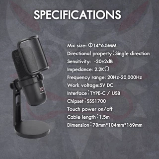 ONIKUMA HOKO M630 USB MICROPHONE ไมโครโฟนตั้งโต๊ะ ไมค์มีสาย ไมโครโฟนมีสาย ไมค์สตรีมมิ่ง ไมค์สีขาว