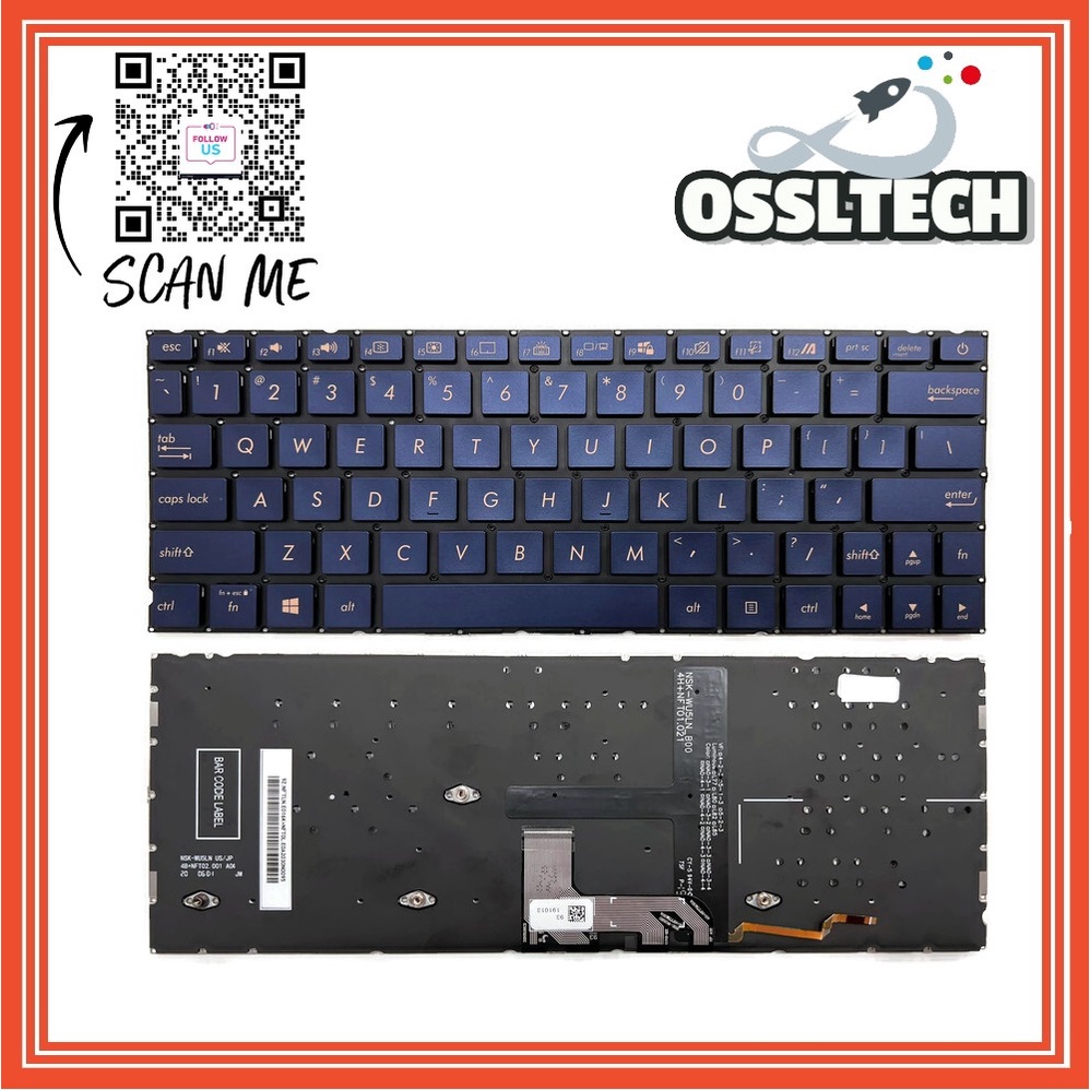 คีย์บอร์ด ASUS Zenbook 13 UX334 UX334FL UX334FA 0KNB0 1620JP00 162HJP00