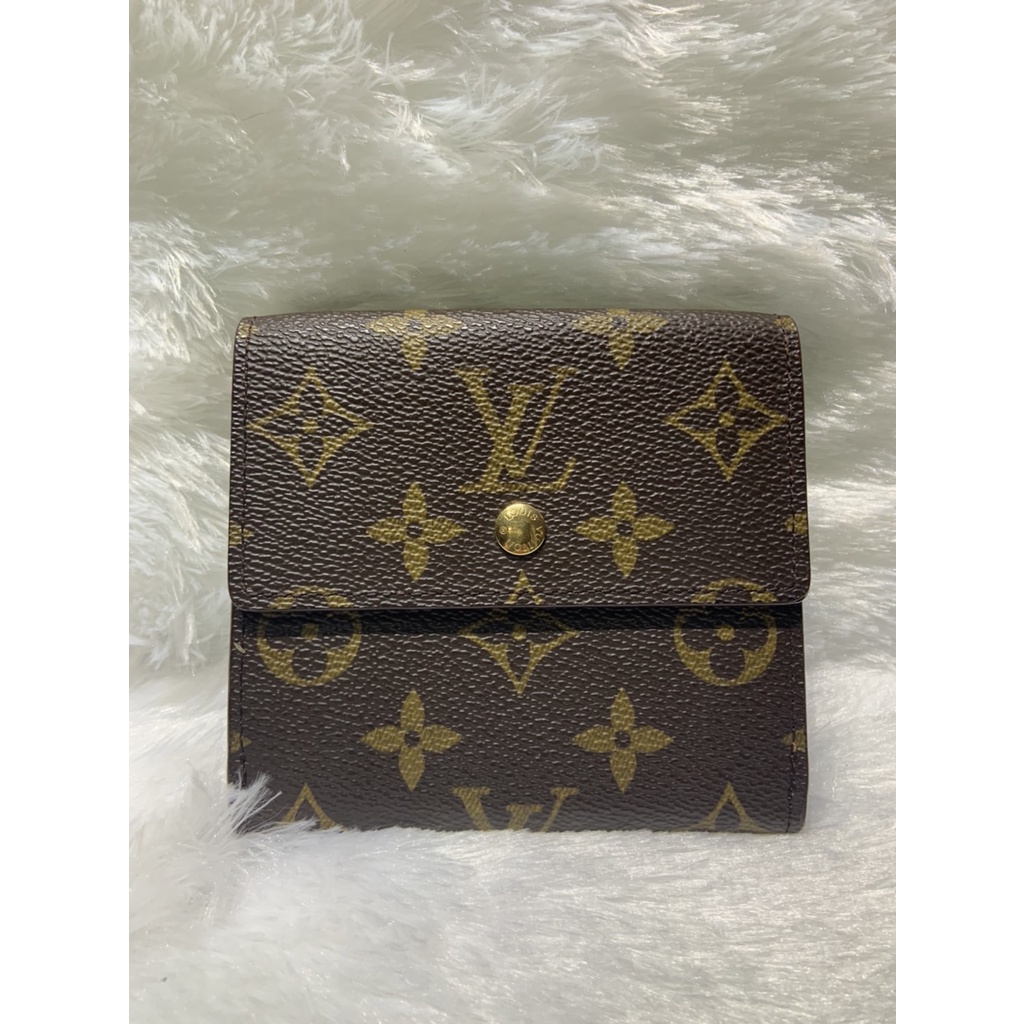 Louis Vuitton แท้มือสอง กระเป๋าสตางค์ใบสั้น กระเป๋าแบนด์เนม กระเป๋า LV สภาพสวย