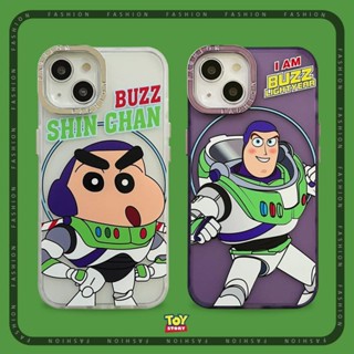 เคสโทรศัพท์มือถือ ลายการ์ตูนชินจัง Buzz Lightyear น่ารัก สําหรับ iphone 14 Pro Max i14 plus 13 Pro Max i13 13pro 11 Pro Max i11 12Pro 12 Pro Max