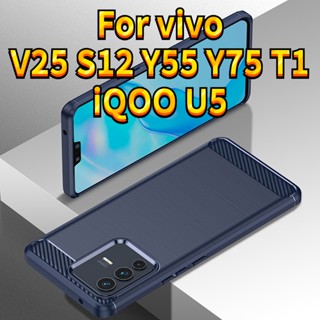 เคสโทรศัพท์มือถือ ซิลิโคนนิ่ม ป้องกัน กันชน พร้อมถุงลมนิรภัย สําหรับ vivo V23 V23PRO Y55 Y75 5G T1 S12 S12PRO IQOO U5