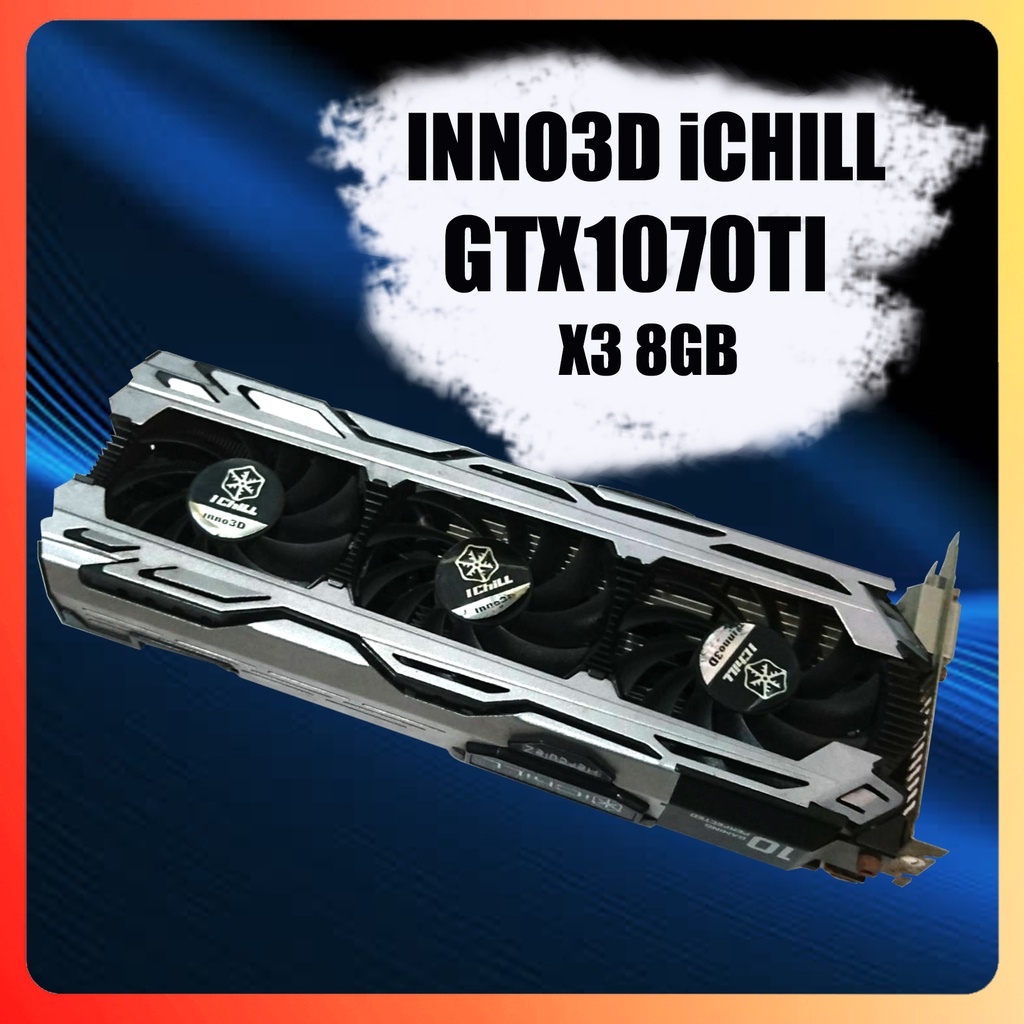 การ์ดจอ INNO3D iCHILL GTX1070TI X3 8GB พัดลม 3 (มือสอง)