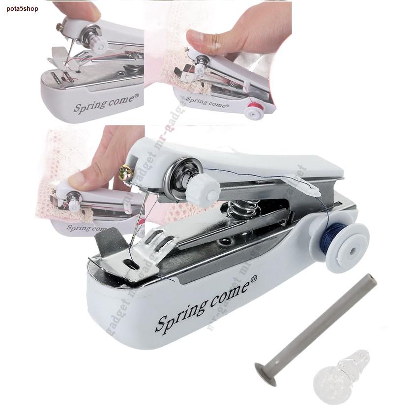 จัดส่งทันที▫❧∏จักรเย็บผ้ามือถือ ขนาดกระทัดรัด การซ่อมแซมผ้า Mini Handheld Sewing Machine (white)