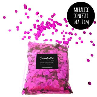 กระดาษโปรย Metallic Confetti - Fuschia Metallic Round Confetti (Diameter 1 CM)