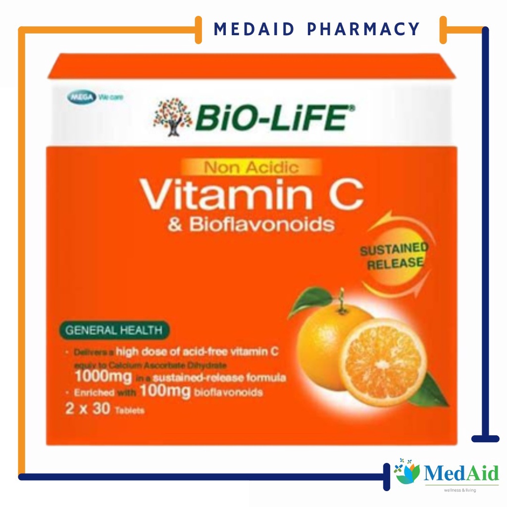 Bio-life Non-Acidic Vitamin C & Bioflavonoids (30s x 2)