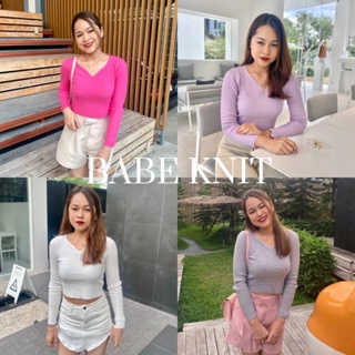 Babe ribbed knit top(เสื้อแขนยาวไหมพรหม)