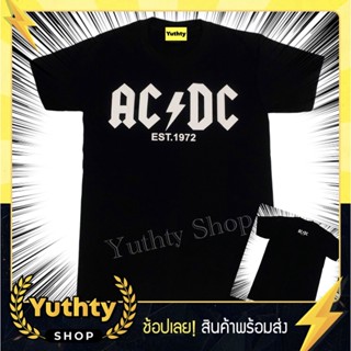 เสื้อยืดเสื้อวง ACDC สกรีนตัวอักษร เสื้อยืดแฟชั่นวินเทจ90 ไม่มีตะเข็บข้าง ใส่ได้ทั้งชายและหญิง