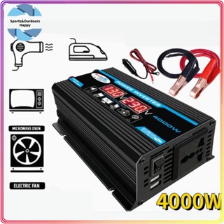 4000W อินเวอร์เตอร์ 3000w อินเวอร์เตอร์เพียวซายเวฟ แปลงไฟรถยนต์ 12v to 220 Car Inverter Dual USBตัวแปลงไฟรถเป็นไฟบ้าน