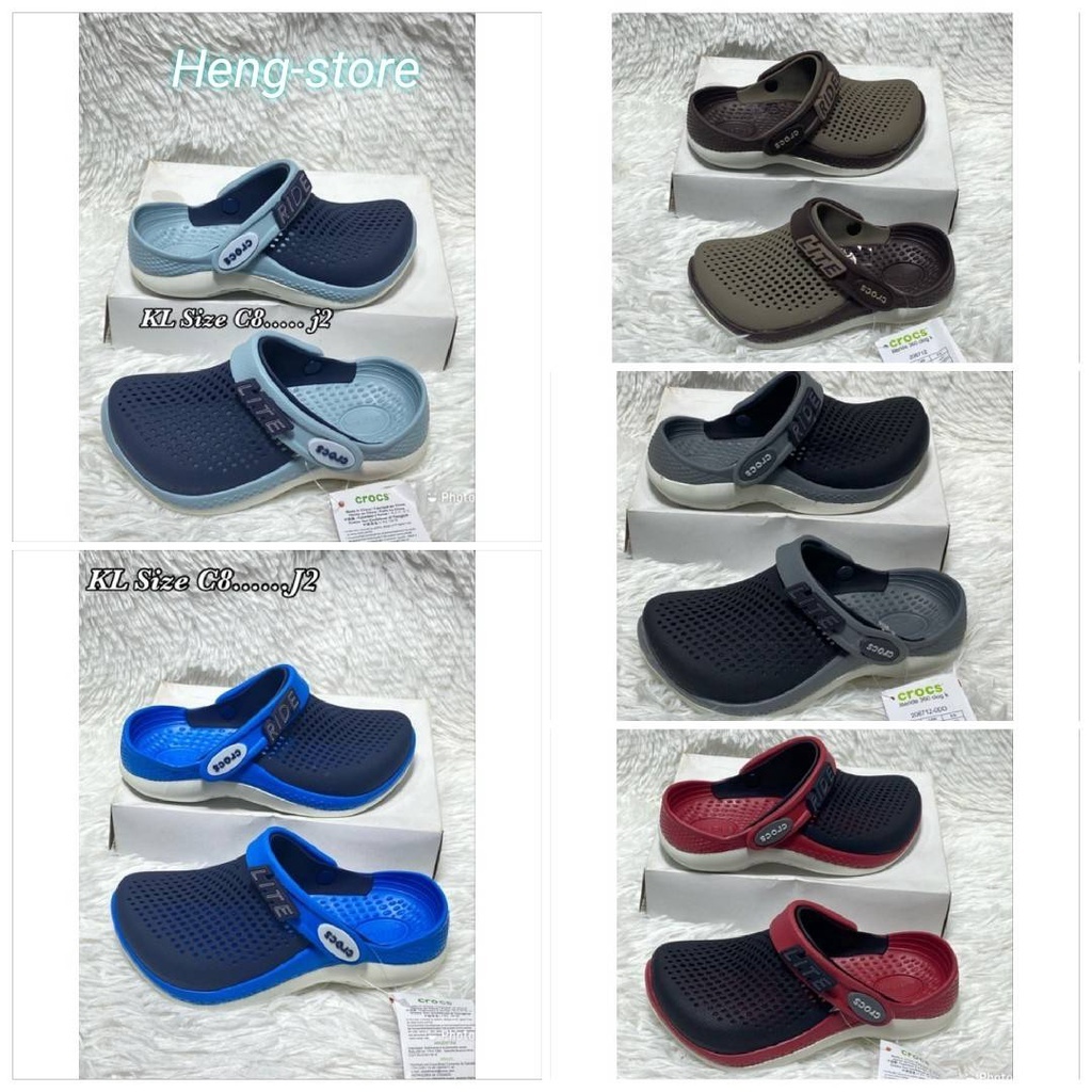 โปรใหม่ซื้อ 1 แถมตุ๊กตา 2ชิ้น รองเท้า Crocs LiteRide 360® Marble For Kid รุ่นใหม่ล่าสุด นิ่มใส่สบายน่ารัก