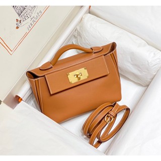 พรี​ ราคา18200 Hermes 2424 mini หนังแท้ กระเป๋าถือ กระเป๋าสะพาย กระเป๋าสะพายไหล่