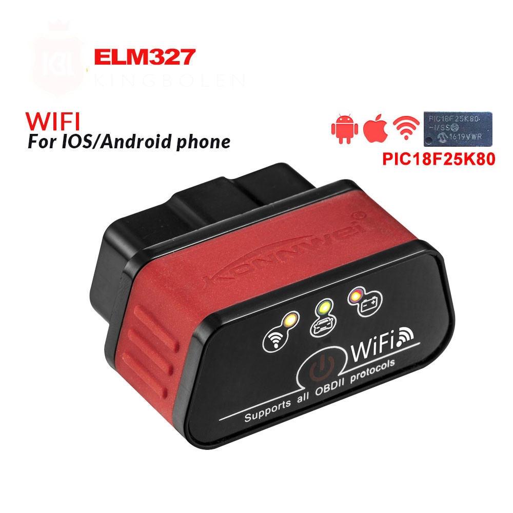 ELM327 V1.5 WIFI OBD2 เครื่องมือวินิจฉัยอัตโนมัติ OBD KONNWEI KW903 Wifi สําหรับ IOS/Android KW903 W