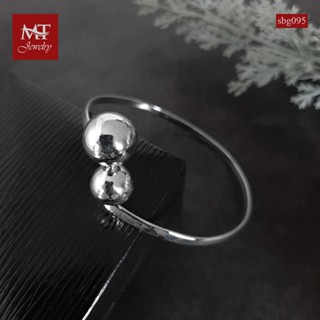 MT กำไลข้อมือเงินแท้ หัวบอลกลม แบบไขว้คล้องกัน ข้อมือ 17, 18 ซม. Solid 925 Sterling Silver Bangle (sbg095) MT Jewelry มณีธารา