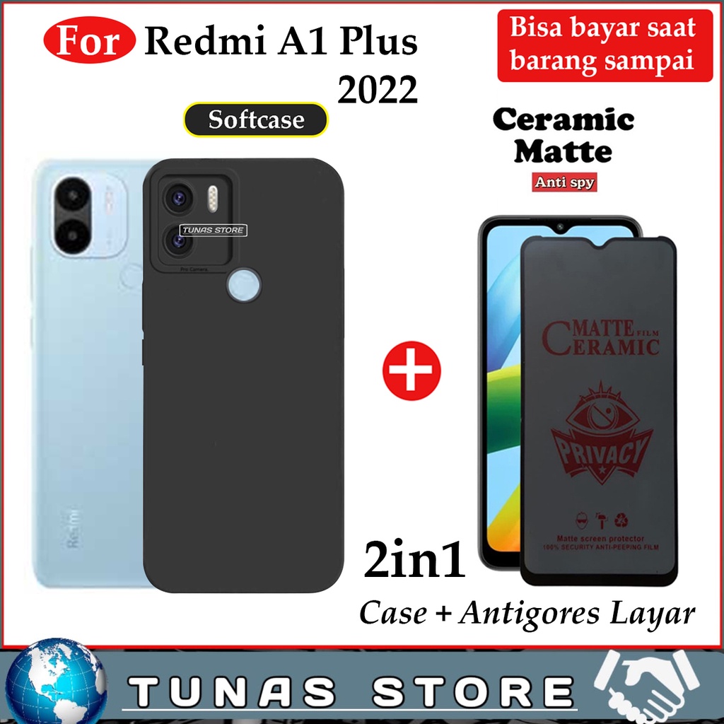 2in1 Soft Case Package Xiaomi Redmi A1 A2 Plus 2022 Anti-Scratch Ceramic Anti-Spy Silicone Casing