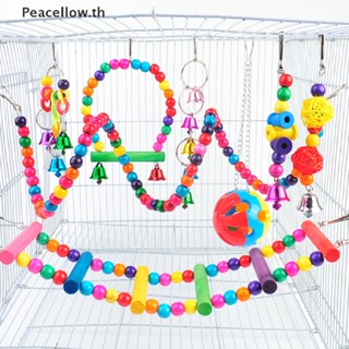 Peacellow ของเล่นกรงนกแก้ว แบบแขวน เคี้ยวได้ 5 6 ชิ้น