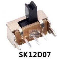 สวิทช์ เลื่อน Slide switch Toggle switch 3 ขา ขนาด 4.3x8.6mm #สวิทช์เลื่อน(3ขา,SK12D07) (1 ตัว)