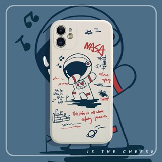 Astronaut Graffiti เคสไอโฟน 13 14 pro max iPhone 14 11 case Se 2020 8พลัส เคส X Xr Xs Max phone cover TPU 12 7 8 Plus