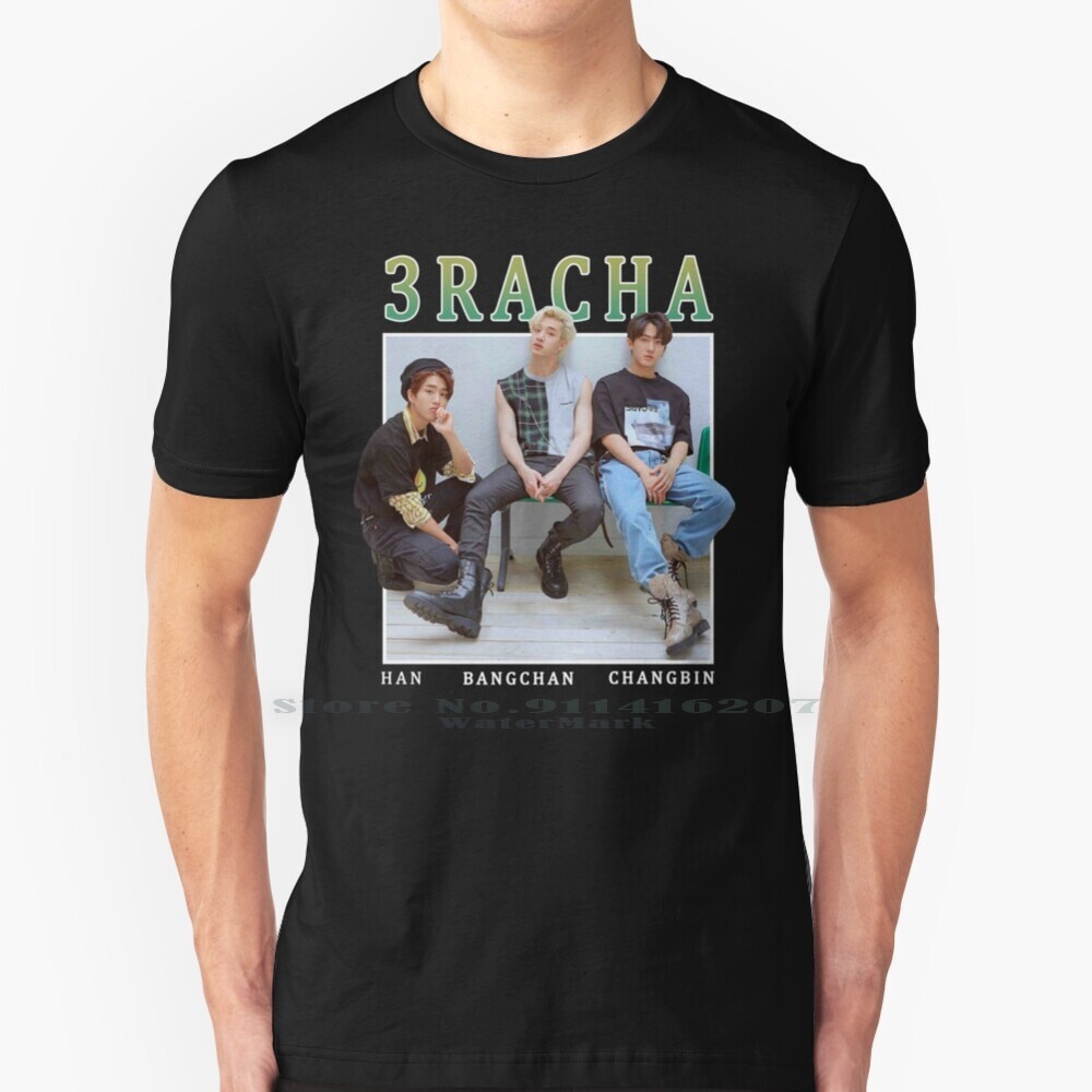 ราคาถูก3Racha Stray Kids Vintage Retro Band Style 90S T Shirt 100% Pure Cotton Stray Kids Skz Strayk
