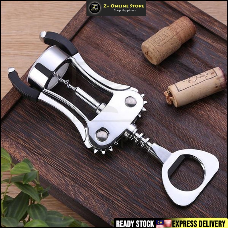 ZPLUS ABS Handle Double Wing Cork Screw ที่เปิดไวน์สแตนเลสไวน์แดงที่เปิดขวดเบียร์ Corkscrew ที่เปิด