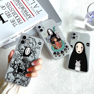 เคสโทรศัพท์มือถือแบบนิ่ม TPU ใส กันกระแทก กันรอยเลนส์กล้อง ลายการ์ตูนอนิเมะ Spirited Away No Face สําหรับ iphone 14 13 Mini 12 11 Pro MAX X XS XR 6S 7 8 Plus SE 2020