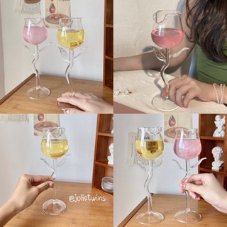 พร้อมส่ง💓 แก้วไวน์ แก้วไวน์กุหลาบ Rose Wine glass