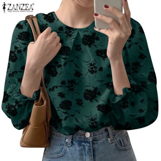 Zanzea เสื้อลําลองสําหรับสตรี แขนยาว ลายดอกไม้ ทรงหลวม