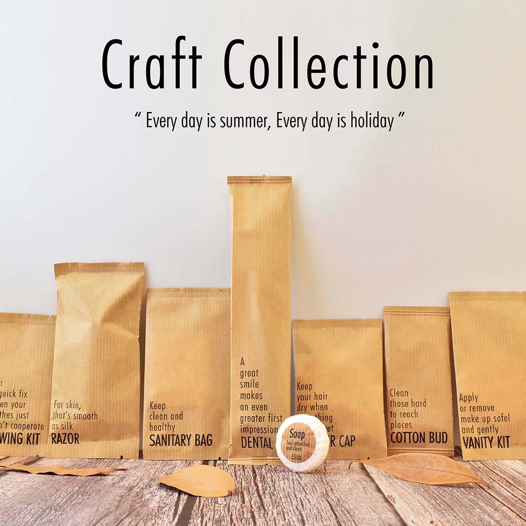 รุ่น Craft ซองกระดาษคราฟ งานซอง ของใช้ในโรงแรม Amenities Kit ของใช้ในห้องน้ำ hotel supplies อเมนิตี้