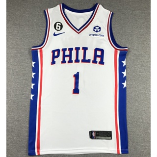 เสื้อกีฬาบาสเก็ตบอล ปักลาย Philadelphia 76ers 1 James Harden สีขาว สําหรับผู้ชาย 2023