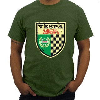 ผ้าฝ้าย Tshirt ลูกเรือคอ Tops NEW VESPA CASTROL VINTAGE เสื้อยืด Distressed คลาสสิก Retro น้ำมัน M03ขนาดใหญ่ Homme