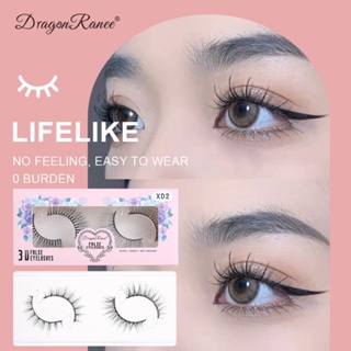 Dragon ranee 2 Pairs/Box Natural Sharpen False Eyelashes Cross-messy Soft Simulation Fake Eyelashes Grafting Effect Lashes Eye Makeup Tools