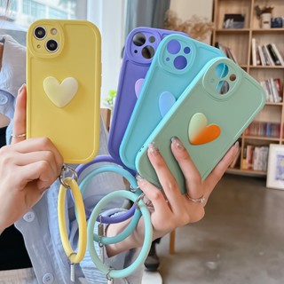 เคสโทรศัพท์มือถือ ซิลิโคน ลายหัวใจ 3D พร้อมสร้อยข้อมือ สําหรับ Xiaomi 10 10s 11 Pro lite 12 12x 12s Ultra