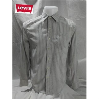 LEVIS​ ​Brand_2nd hand (BK3)​ เสื้อเชิ้ตแขนยาวลายทางผ้าฝ้าย​ 💯%/ Size M/ Made in India 🇮🇳/ แท้มือสองกระสอบนำเข้า​