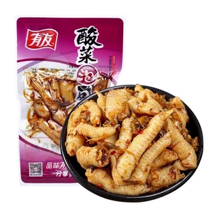 ตีนไก่ดองพริกสำเร็จรูป 70-80g (有友泡椒凤爪) เพียงเเกะซองก็อร่อยได้ทันทีค่ะ