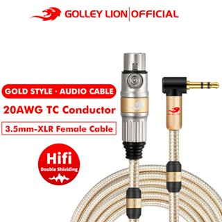 Golley LION GL-35XLRFG อะแดปเตอร์แจ็ค 3.5 มม. ตัวผู้ เป็น XLR ตัวเมีย 20AWG Hifi สําหรับไมโครโฟน ลําโพง คอมพิวเตอร์