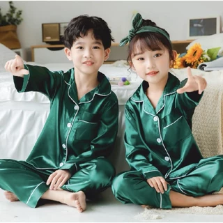 TT2222 ชุดนอนเด็กแขนยาวขายาว น่ารักๆผ้าซาติน ราคาถูกๆนิ่มใส่สบายมาแรงในขนาดนี้ สไตล์เกาหลี (สินค้าพร้อมส่ง)