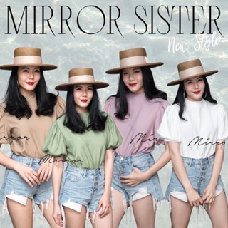 🔖ป้าย MiRRoRSiSTER  เสื้อตัวเก๋ โทนสีอุ่นๆ ใส่แล้วน่ารักละมุนๆ ดีไซน์โดน ดีเทลคอกลม โดดเด่นที่ช่วงแขนพุ่มกระปุก