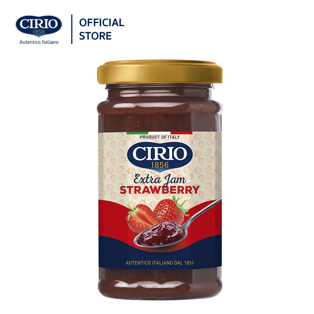 (ซื้อ 2 ลด 50%) CIRIO EXTRA JAM STRAWBERRY 280 g. แยมรสสตอร์เบอร์รี่ นำเข้าจากอิตาลี ขนาด 280 กรัม [
