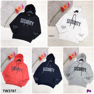 TwinsShopVip💗พร้อมส่ง TW3787 เสื้อคลุมกันหนาว สกรีนลาย SECURITY Winter jacket with SECURITY print