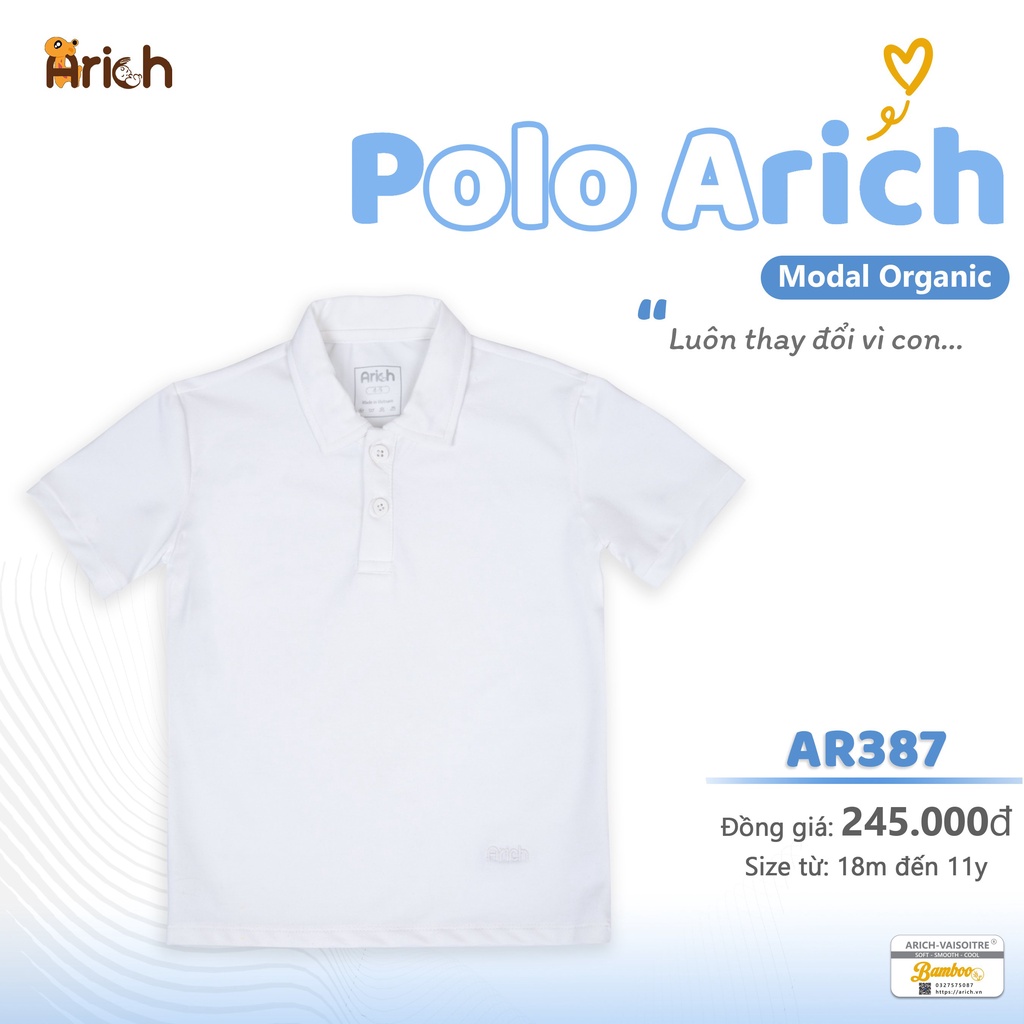 เสื้อโปโลโมดอล Arich สําหรับเด็ก 11-35kg (1 ถึง 13 YEARS)